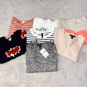 BUNDLE LOT OF 7 SWEATERS forever 21 h&m hollister